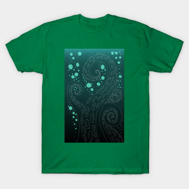 White Tentacles T-Shirt by FrankiValerie